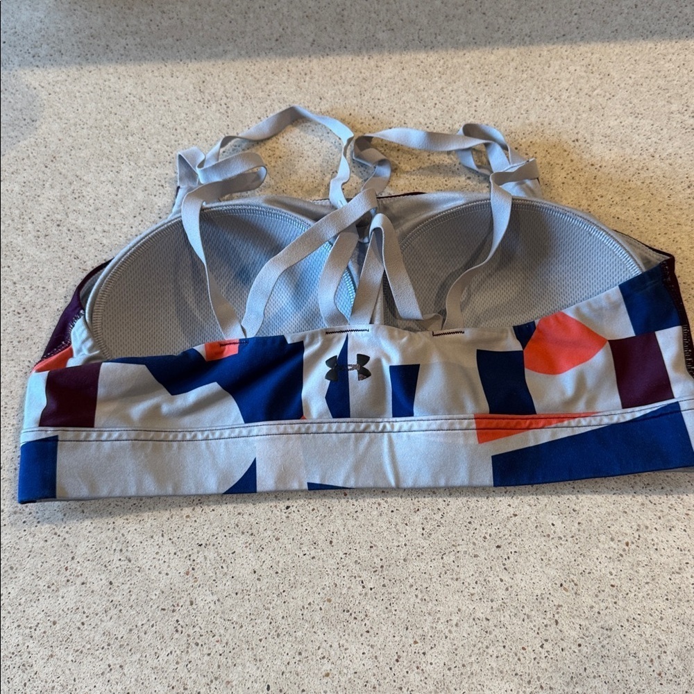 Under Armour Women's Purple and Gray Sports Bra Size Large, Sewn in Cups - Picture 2 of 5